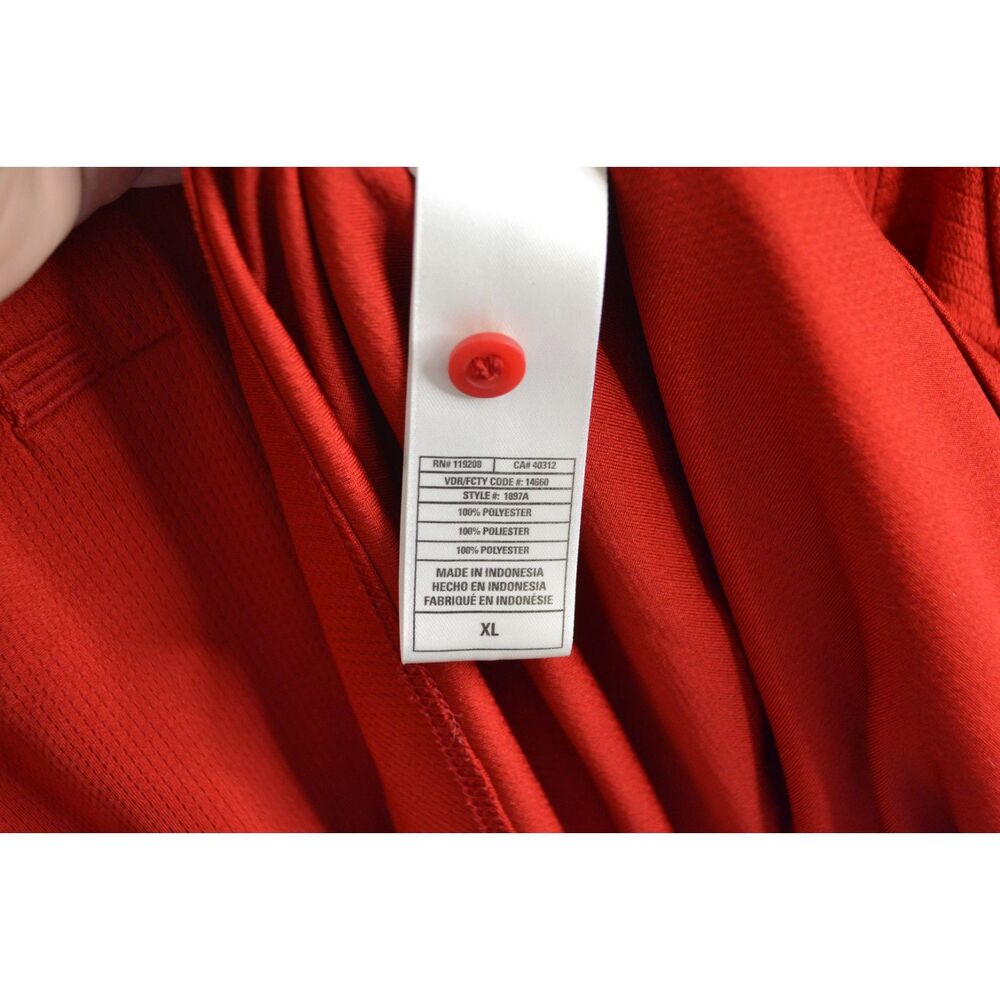Adidas Climalite Nebraska Men's XL Red Short Sleeve Polo Shirt - Picture 8 of 14